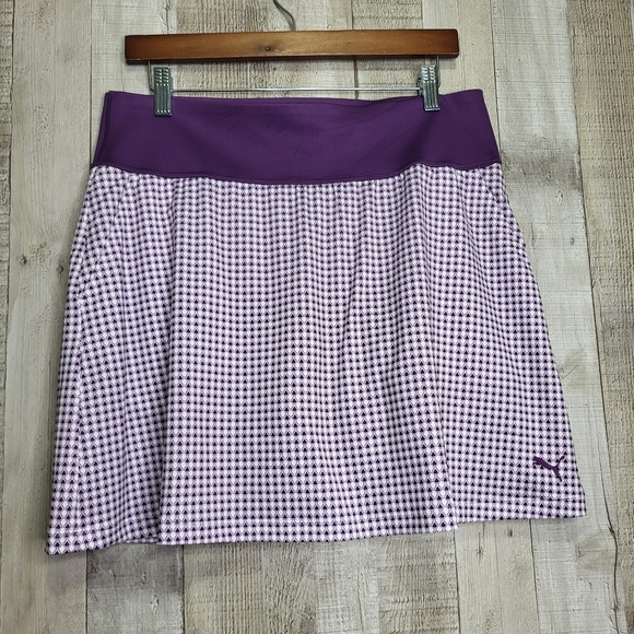 Puma Power Shape Dry Cell Golf Skirt With Pockets. Purple And White. Size XL - Picture 1 of 11